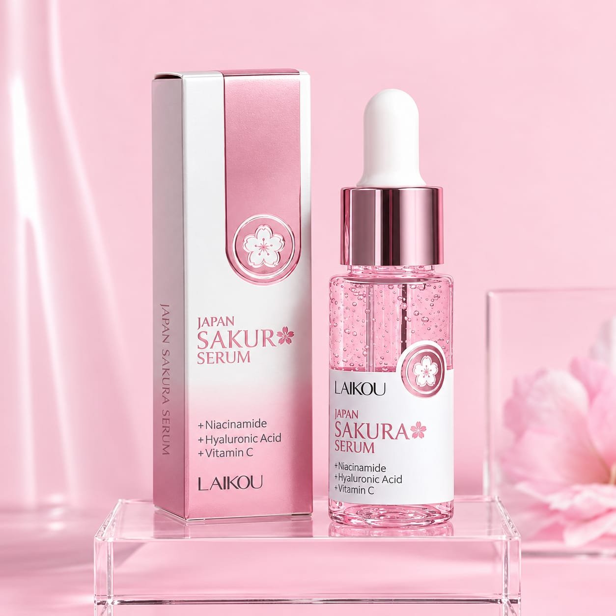 Sérum cosmético em frasco com conta-gotas